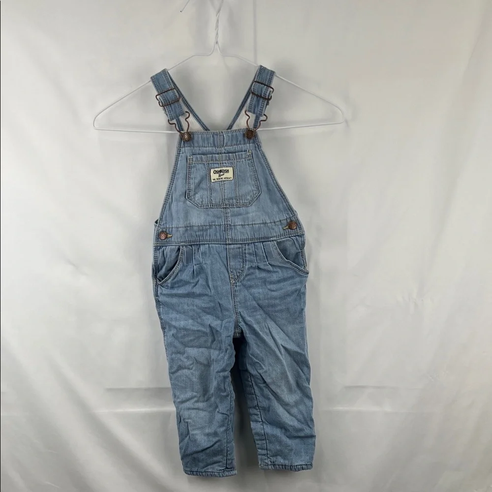 Osh Kosh - Overalls - Jeans - Fleece Lined - Med/Light Blue - 24 months
